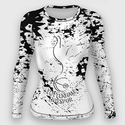 Женский рашгард Тоттенхэм черно белые краски / 3D-принт – фото 1
