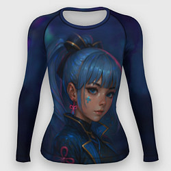 Женский рашгард Камисато Аяка киберпанк