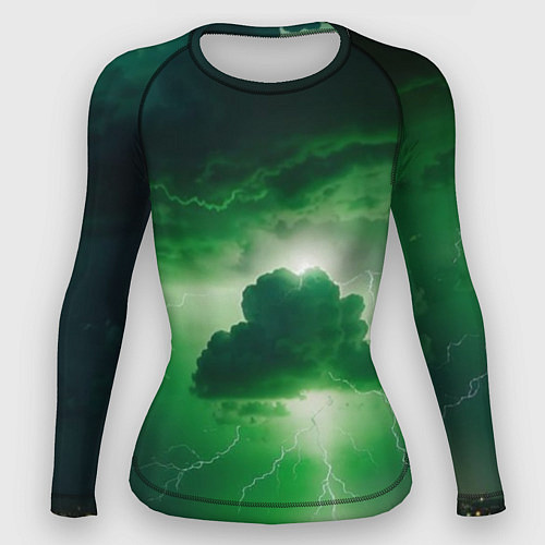 Женский рашгард Зелёный гром / 3D-принт – фото 1