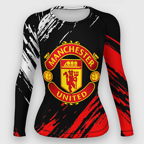 Женский рашгард Манчестер юнайтед краски текстура / 3D-принт – фото 1