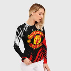 Рашгард женский Манчестер юнайтед краски текстура, цвет: 3D-принт — фото 2