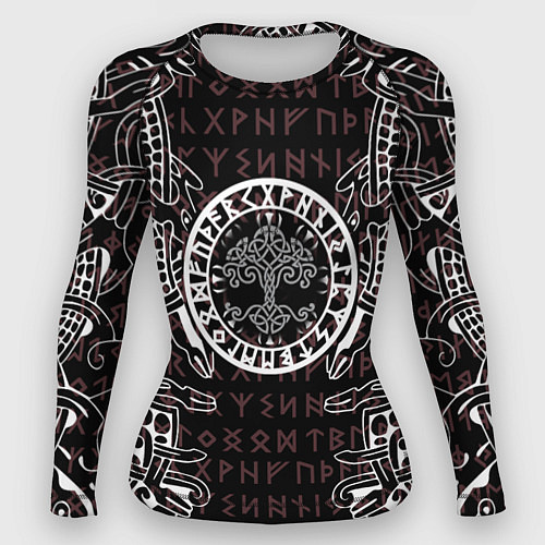 Женский рашгард Дерево жизни и древние руны / 3D-принт – фото 1