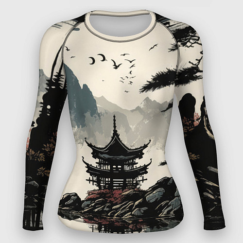 Женский рашгард Японская живопись / 3D-принт – фото 1