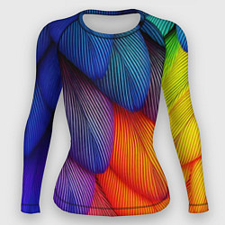 Женский рашгард Радужные перья попугая