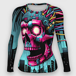 Женский рашгард Cyber skull - ai art fantasy