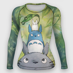 Женский рашгард Тоторо в лесу акварель