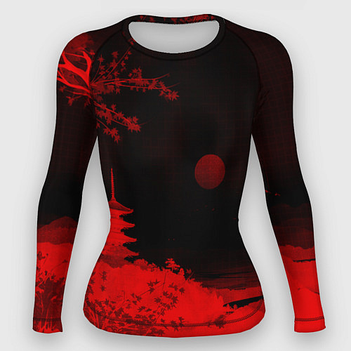 Женский рашгард Башня в красной сепии / 3D-принт – фото 1