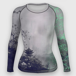 Рашгард женский Рыбацкий домик на берегу озера, цвет: 3D-принт