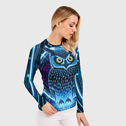 Рашгард женский Виртуальный филин, цвет: 3D-принт — фото 2
