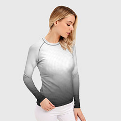 Рашгард женский Из белого в чёрный градиент с точками, цвет: 3D-принт — фото 2