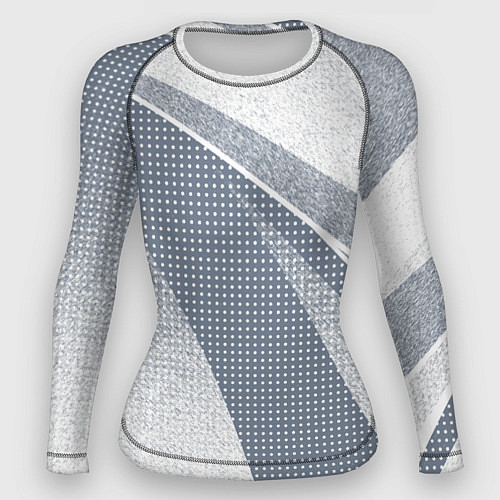Женский рашгард Светлый серо-голубой текстурированный с полосой / 3D-принт – фото 1