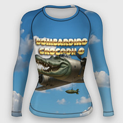 Рашгард женский Bombardino Crocodillo мем, цвет: 3D-принт