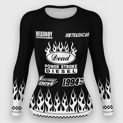 Женский рашгард Dead black - Bones / 3D-принт – фото 1