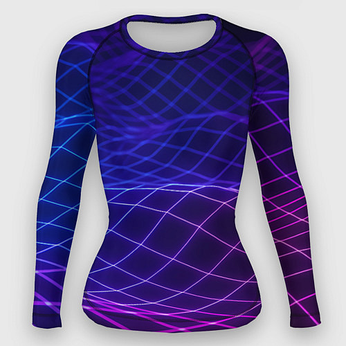 Женский рашгард Абстрактные волны из сот / 3D-принт – фото 1