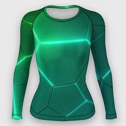 Женский рашгард Зеленые неоновые плитки