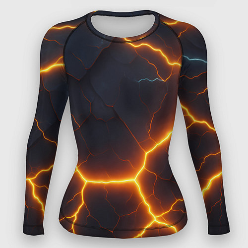 Женский рашгард Молнии и черные объемные плиты / 3D-принт – фото 1