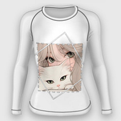 Рашгард женский Anime сat and girl, цвет: 3D-принт