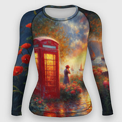 Женский рашгард Пейзаж с красной телефонной будкой