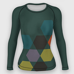 Рашгард женский Кластер зеленая ночь, цвет: 3D-принт