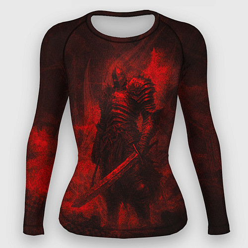 Женский рашгард Драконий всадник в багровом цвете / 3D-принт – фото 1