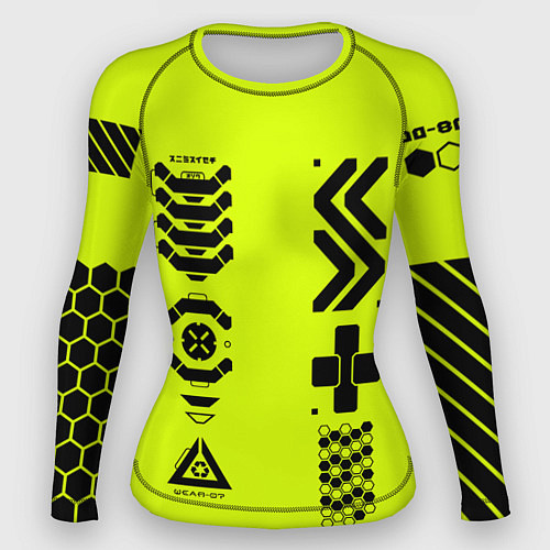 Женский рашгард Кибер текстура - ядовитая / 3D-принт – фото 1