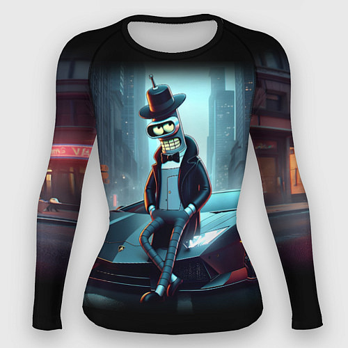 Женский рашгард Бендер счастливый владелец Ламборджини / 3D-принт – фото 1