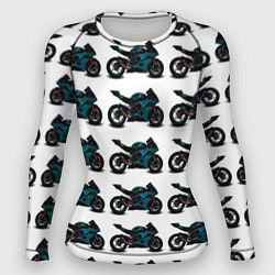 Рашгард женский Motorbike blue, цвет: 3D-принт