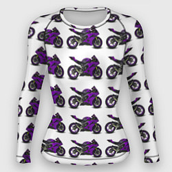 Рашгард женский Motorcycle purple, цвет: 3D-принт