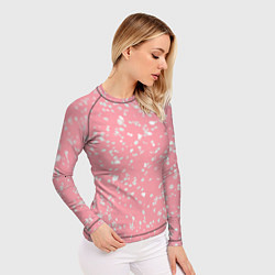 Рашгард женский Искристый розовый терраццо, цвет: 3D-принт — фото 2