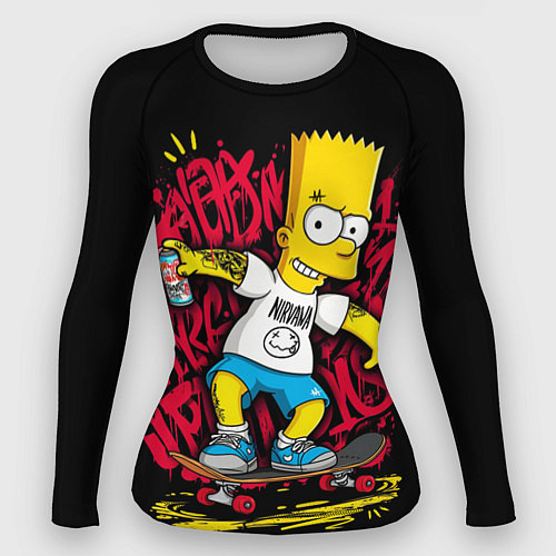 Женский рашгард Барт плохой парень - Nirvana / 3D-принт – фото 1