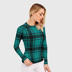 Рашгард женский Checkered dark blue, цвет: 3D-принт — фото 2