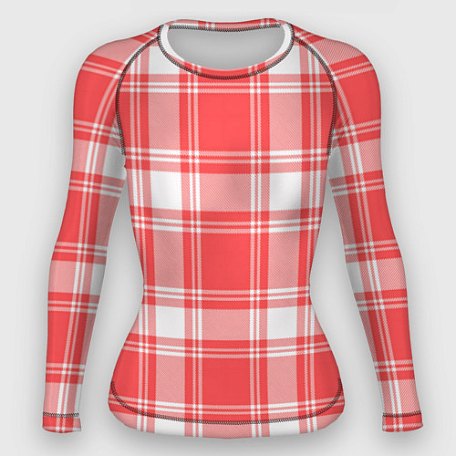 Женский рашгард Checked red white / 3D-принт – фото 1