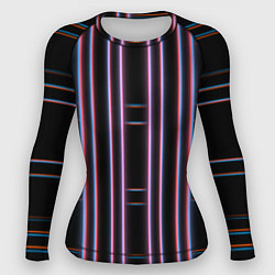 Рашгард женский Neon red blue black, цвет: 3D-принт