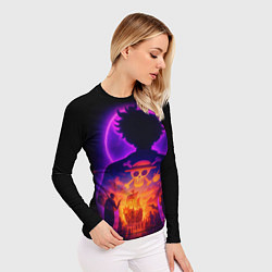 Рашгард женский Ванпис - неоновый Луффи, цвет: 3D-принт — фото 2