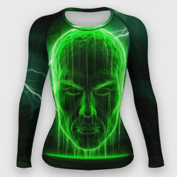 Рашгард женский Неоновая голова, цвет: 3D-принт