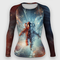 Рашгард женский Космонавт в космической туманности, цвет: 3D-принт