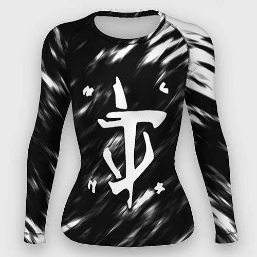 Женский рашгард Doom штрихи красок / 3D-принт – фото 1