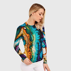 Рашгард женский Разноцветный узор, цвет: 3D-принт — фото 2
