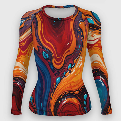 Женский рашгард Пламя и синева / 3D-принт – фото 1