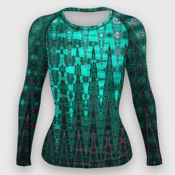 Рашгард женский Нефритовый зелёный абстракция, цвет: 3D-принт