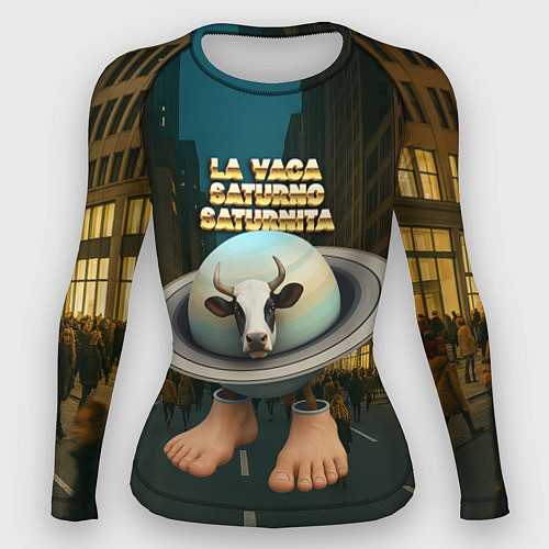 Женский рашгард La Vaca Saturno Saturnita мем / 3D-принт – фото 1