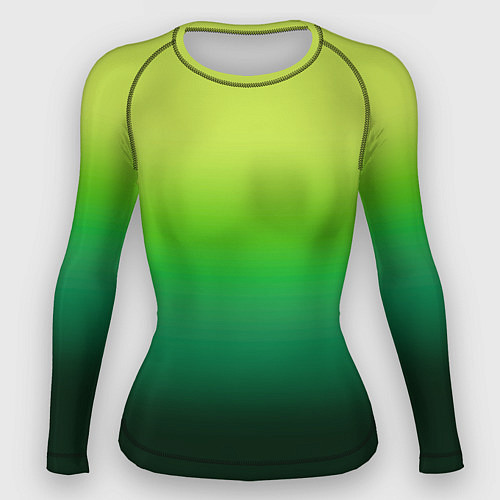 Женский рашгард Градиент укропное зеленое омбре / 3D-принт – фото 1