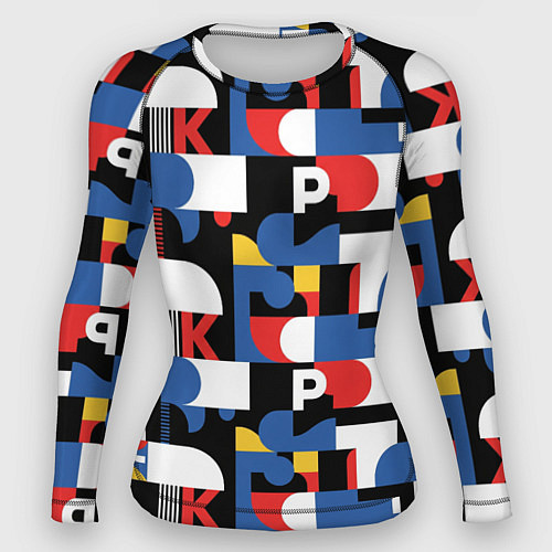 Женский рашгард Геометрия букв / 3D-принт – фото 1
