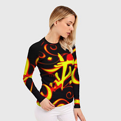 Рашгард женский Doom dragon steel fire, цвет: 3D-принт — фото 2