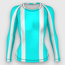 Рашгард женский Color blue white stripes, цвет: 3D-принт