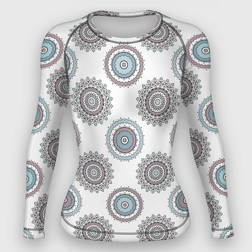 Женский рашгард Круглый разноцветный узор мандала / 3D-принт – фото 1