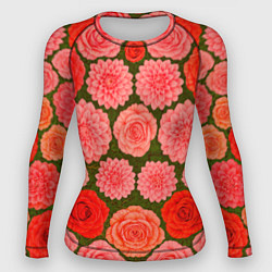 Женский рашгард Цветочная поляна паттерн