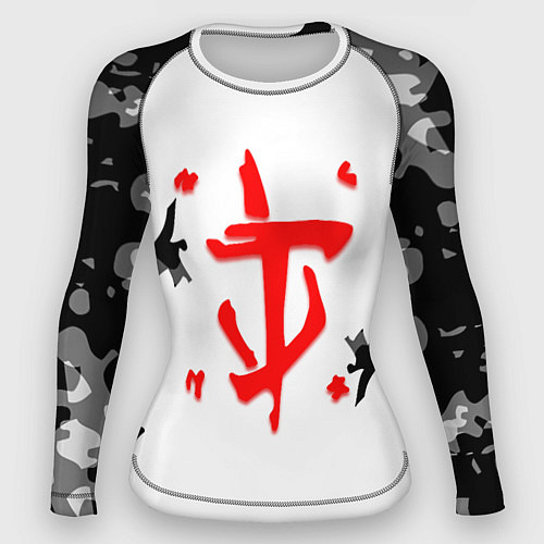 Женский рашгард Doom лого камуфляж текстура / 3D-принт – фото 1