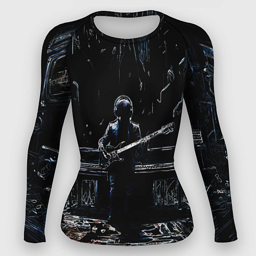 Женский рашгард Линейный силуэт музыканта / 3D-принт – фото 1