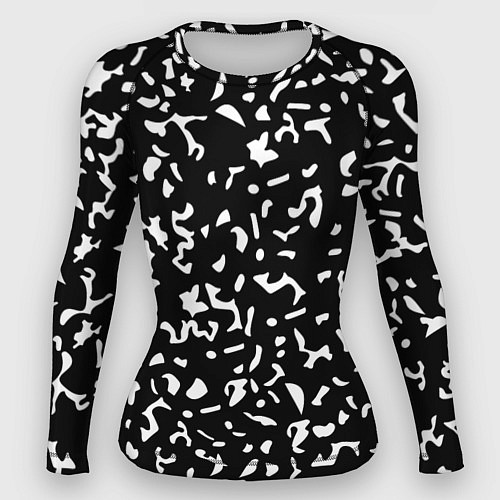 Женский рашгард Черный камуфляж / 3D-принт – фото 1
